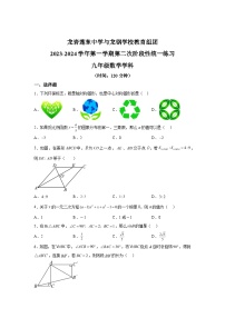 2023-2024学年福建省龙岩市龙岩莲东中学与龙钢学校教育组九年级上学期第二次月考数学试题（含解析）