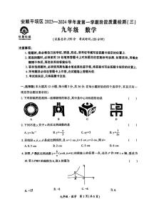 贵州省安顺市平坝区2023—2024学年九年级上学期数学阶段质量检测（三）