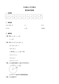 【全套精品专题】通用版湖南省长沙市2022-2023-1青一九上第三次月考数学试卷（知识梳理+含答案）