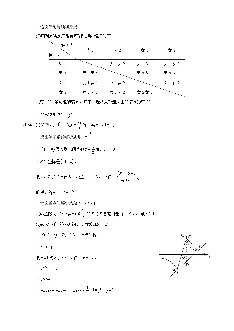 【全套精品专题】通用版湖南省长沙市-2022-2023-1长郡双语九上第三次月考数学试卷（知识梳理+含答案）02