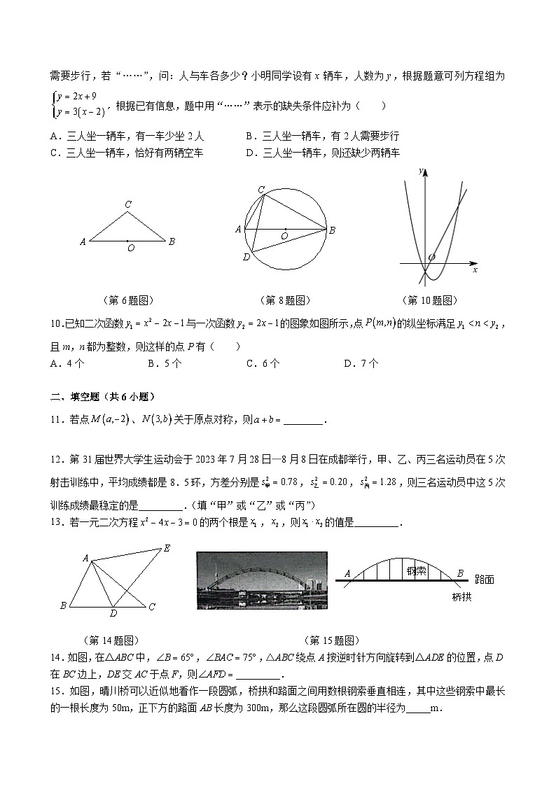 【全套精品专题】通用版湖南省长沙市2023-2024-1师梅九上第一次月考考试数学试卷（知识梳理+无答案）02