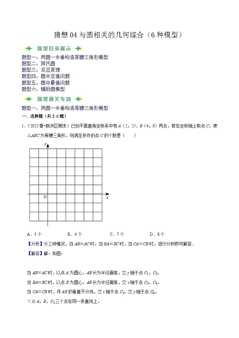猜想04与圆相关的几何综合（6种模型）（解析版）第1页
