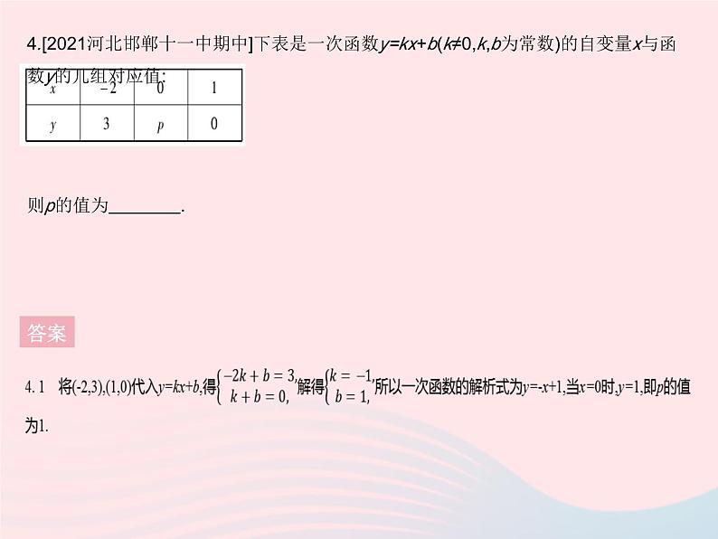 河北专用2023八年级数学下册第十九章一次函数19.2一次函数课时5一次函数解析式的求法作业课件新版新人教版06