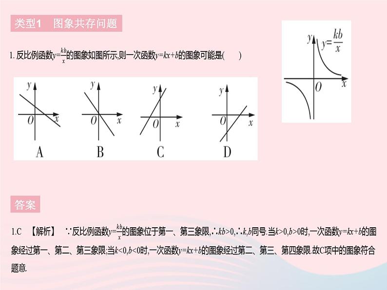 河北专用2023九年级数学下册第26章反比例函数专项3反比例函数与其他函数的综合作业课件新版新人教版03