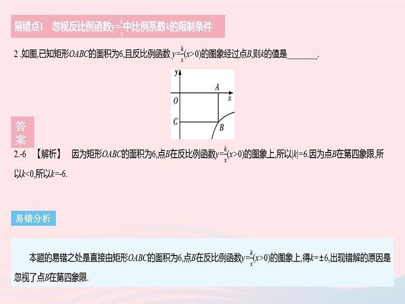 河北专用2023九年级数学下册第26章反比例函数易错疑难集训作业课件新版新人教版04