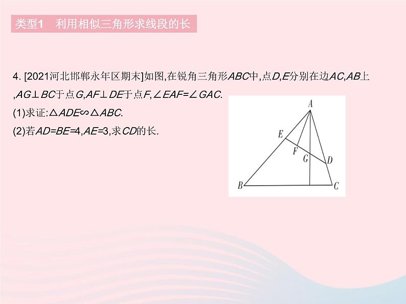 河北专用2023九年级数学下册第27章相似专项2相似三角形的性质与判定作业课件新版新人教版第6页