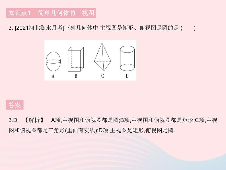 河北专用2023九年级数学下册第29章投影与视图29.2三视图课时1由几何体到三视图作业课件新版新人教版第5页