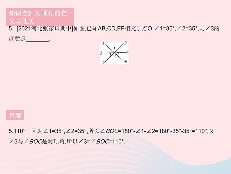 河北专用2023七年级数学下册第五章相交线与平行线5.1相交线课时1相交线作业课件新版新人教版第8页