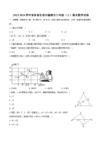 2023-2024学年吉林省长春市榆树市八年级（上）期末数学试卷(含解析）