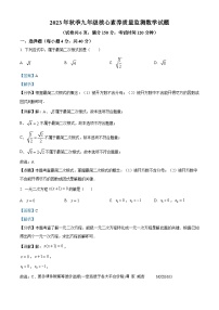 福建省泉州市永春县永春华侨中学、汤城中学2023-2024学年九年级上学期月考数学试题