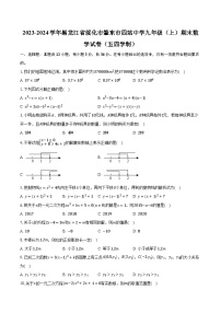 2023-2024学年黑龙江省绥化市肇东市四站中学九年级（上）期末数学试卷（五四学制）（含解析）