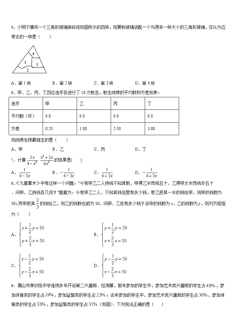 2023-2024学年内蒙古赤峰市名校数学八年级第一学期期末学业质量监测试题含答案第2页