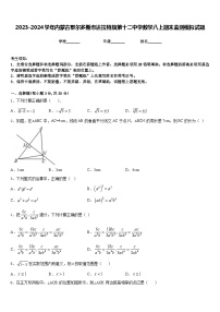 2023-2024学年内蒙古鄂尔多斯市达拉特旗第十二中学数学八上期末监测模拟试题含答案