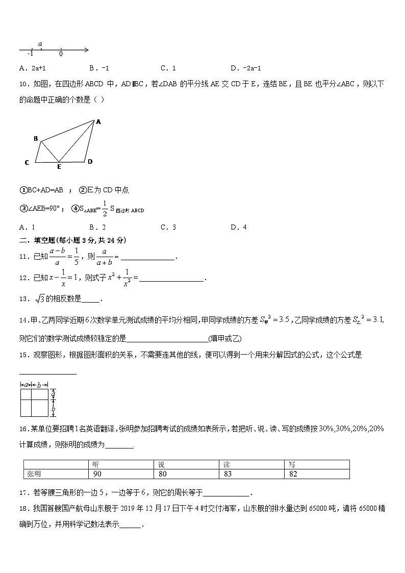 2023-2024学年内蒙古自治区呼伦贝尔市八年级数学第一学期期末复习检测模拟试题含答案第3页