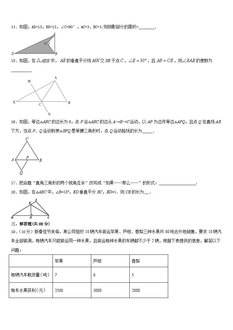 2023-2024学年吉林省长春市第一七一中学数学八年级第一学期期末学业质量监测模拟试题含答案03