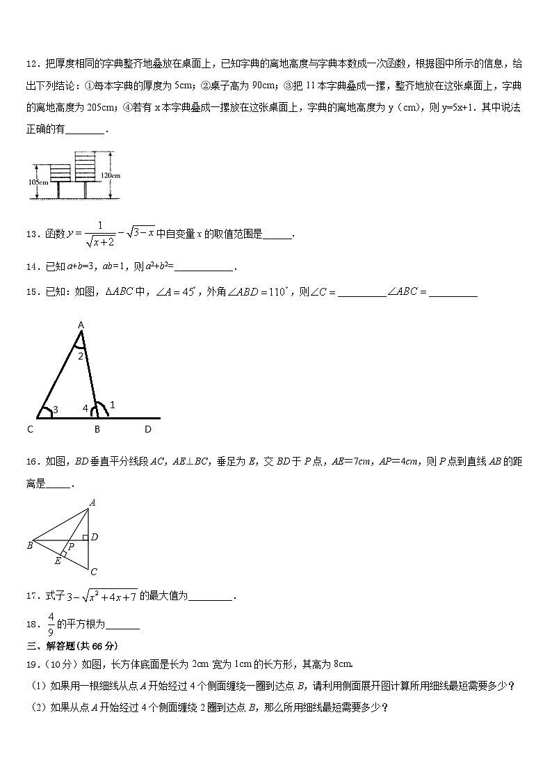 2023-2024学年四川省安岳县八上数学期末达标检测试题含答案03