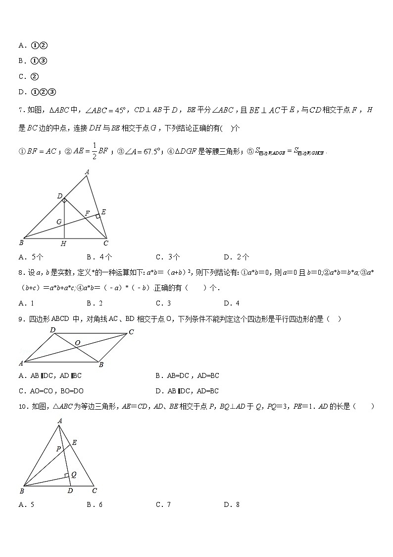 2023-2024学年安徽省养鹿中学数学八年级第一学期期末复习检测模拟试题含答案02