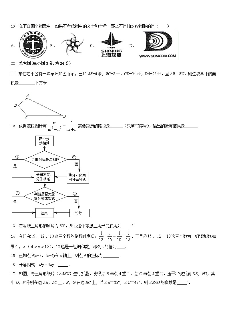 2023-2024学年四川省宁南三峡白鹤滩学校八上数学期末学业水平测试试题含答案02