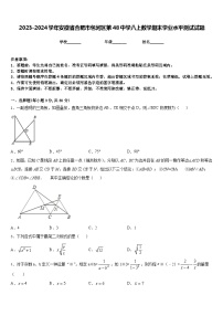 2023-2024学年安徽省合肥市包河区第48中学八上数学期末学业水平测试试题含答案