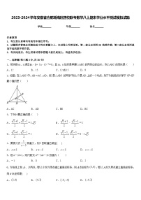 2023-2024学年安徽省合肥瑶海区四校联考数学八上期末学业水平测试模拟试题含答案