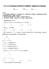 2023-2024学年安徽省六安市实验中学八年级数学第一学期期末学业水平测试试题含答案