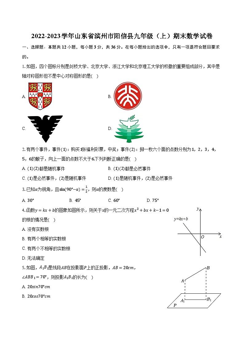 2022-2023学年山东省滨州市阳信县九年级（上）期末数学试卷（含解析）01