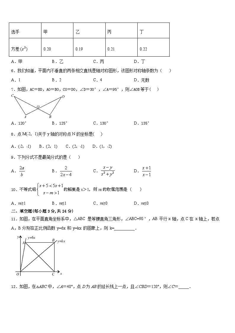 2023-2024学年安徽省淮南市田家庵区八年级数学第一学期期末监测试题含答案02