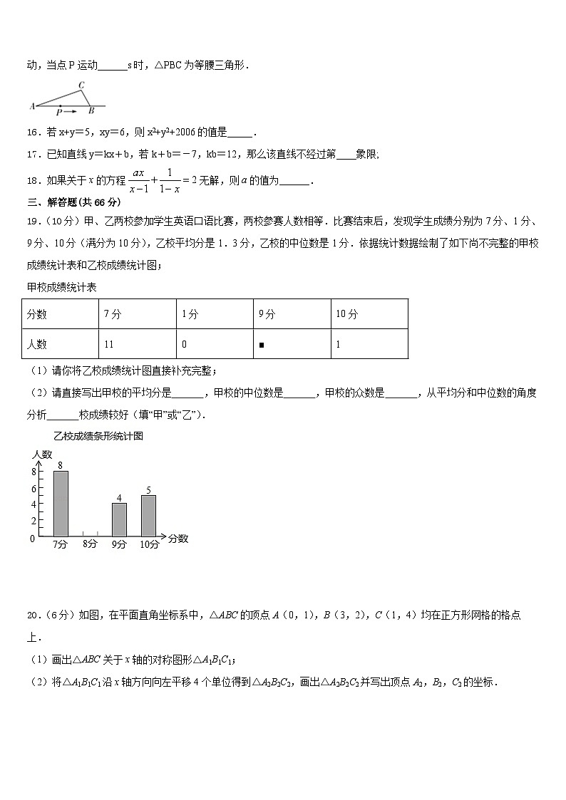 2023-2024学年安徽省铜陵市枞阳县八上数学期末达标测试试题含答案第3页