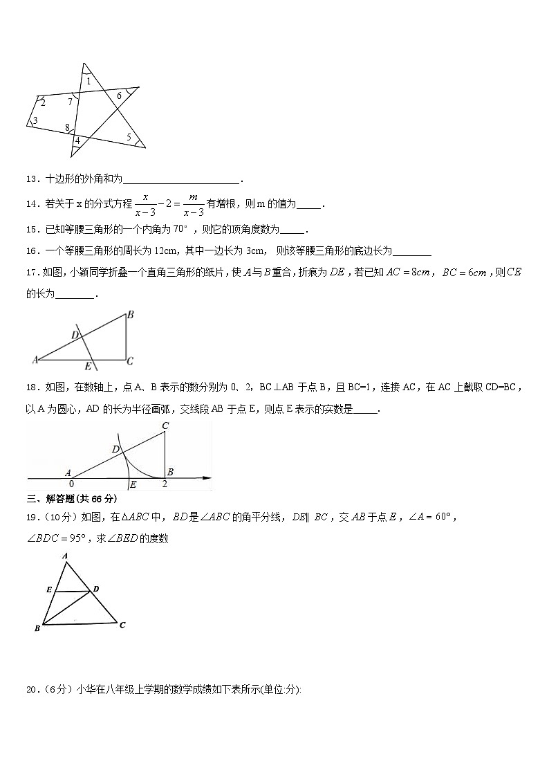 2023-2024学年山东省济南历城区六校联考数学八年级第一学期期末监测试题含答案第3页
