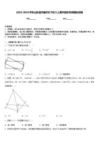 2023-2024学年山东省济南市历下区八上数学期末检测模拟试题含答案