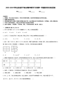 2023-2024学年山东省济宁鱼台县联考数学八年级第一学期期末综合测试试题含答案