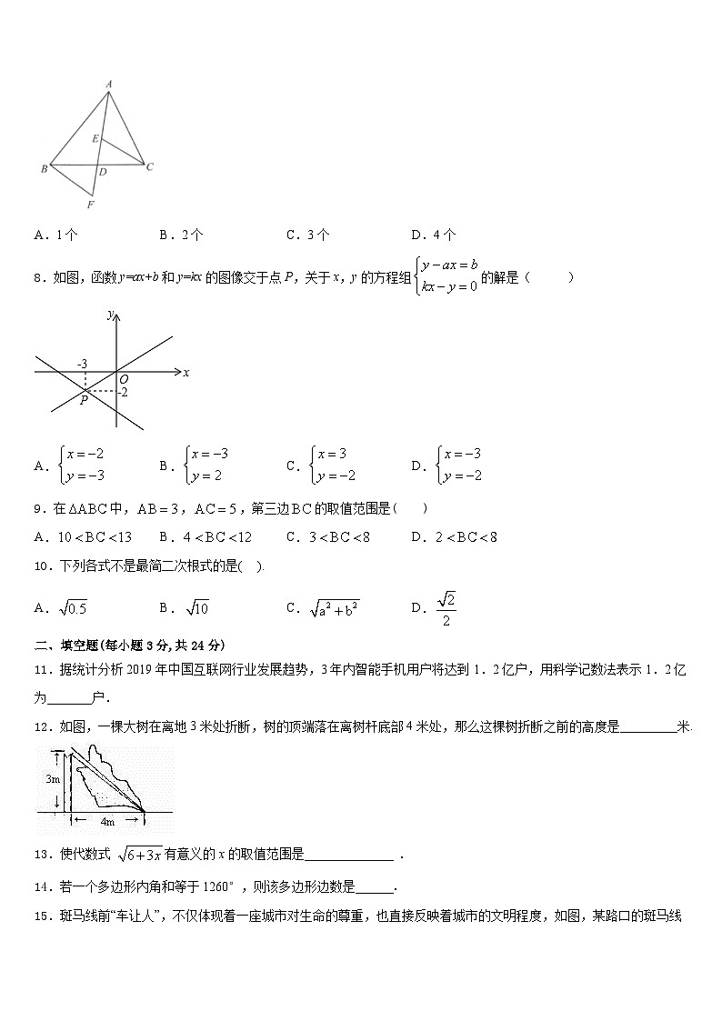 2023-2024学年山东省青岛开发区实验数学八年级第一学期期末复习检测模拟试题含答案03