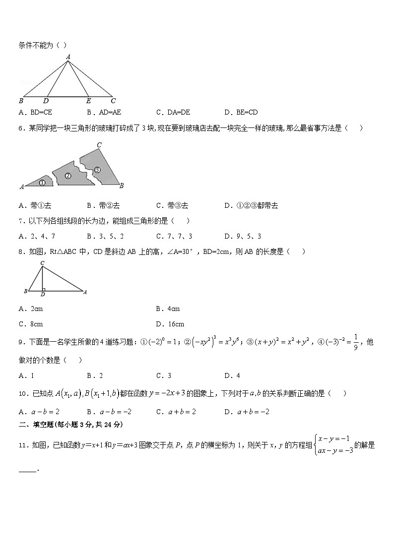 2023-2024学年广东省宝塔实验数学八上期末达标测试试题含答案第2页