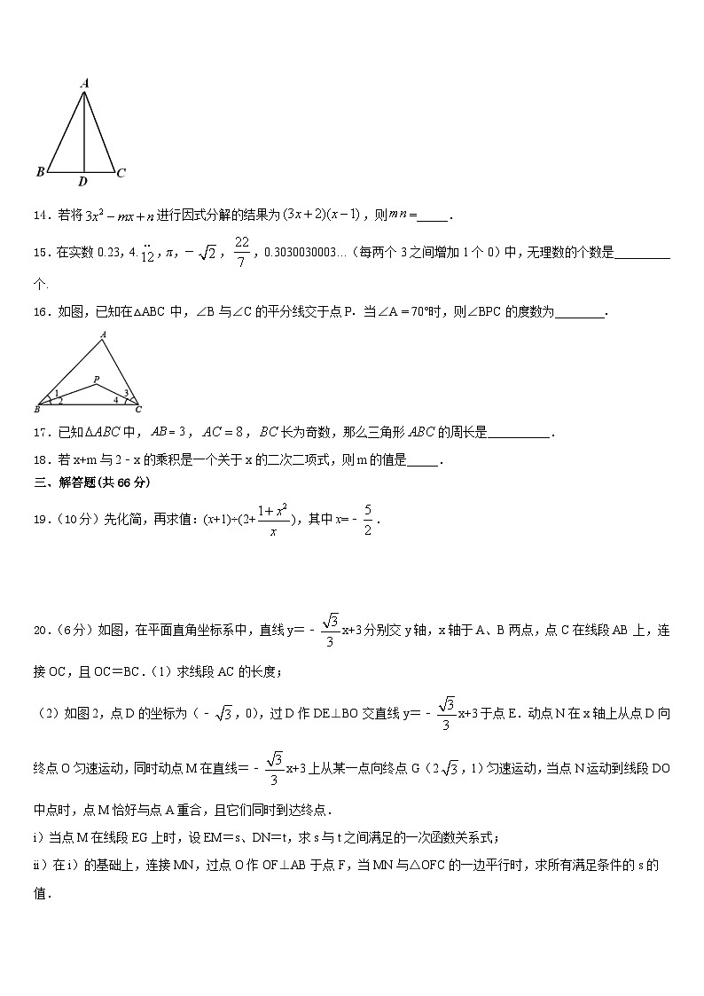 2023-2024学年山西省（临汾地区）八上数学期末监测试题含答案03