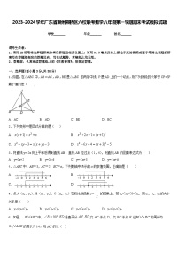 2023-2024学年广东省潮州湘桥区六校联考数学八年级第一学期期末考试模拟试题含答案