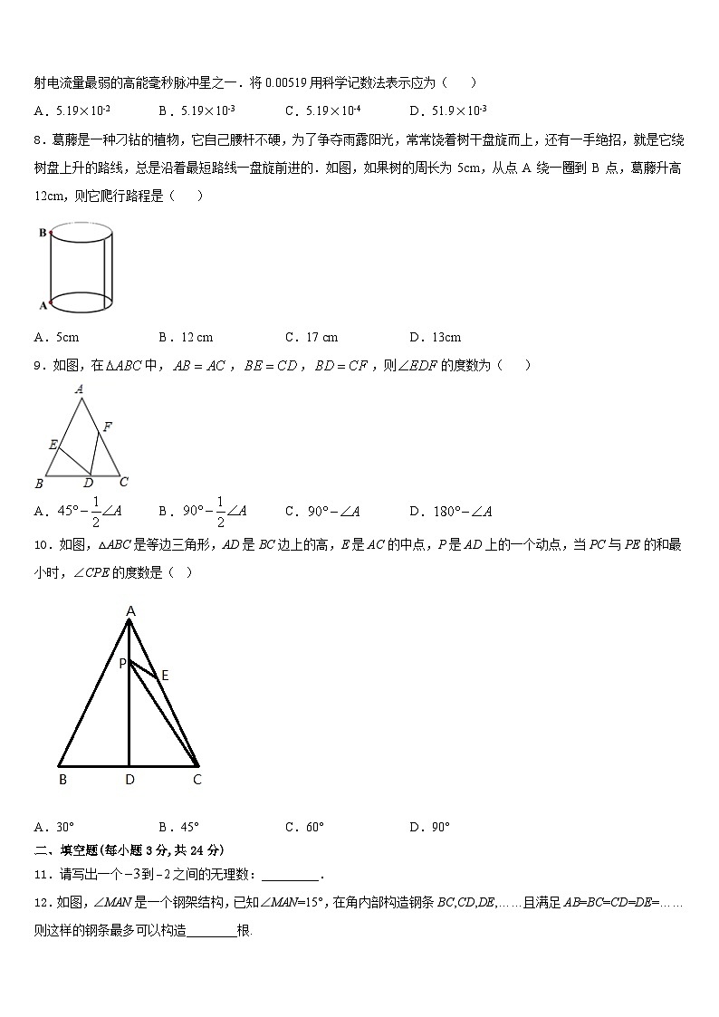 2023-2024学年广东省深圳市龙岗区龙岭中学八上数学期末考试模拟试题含答案02