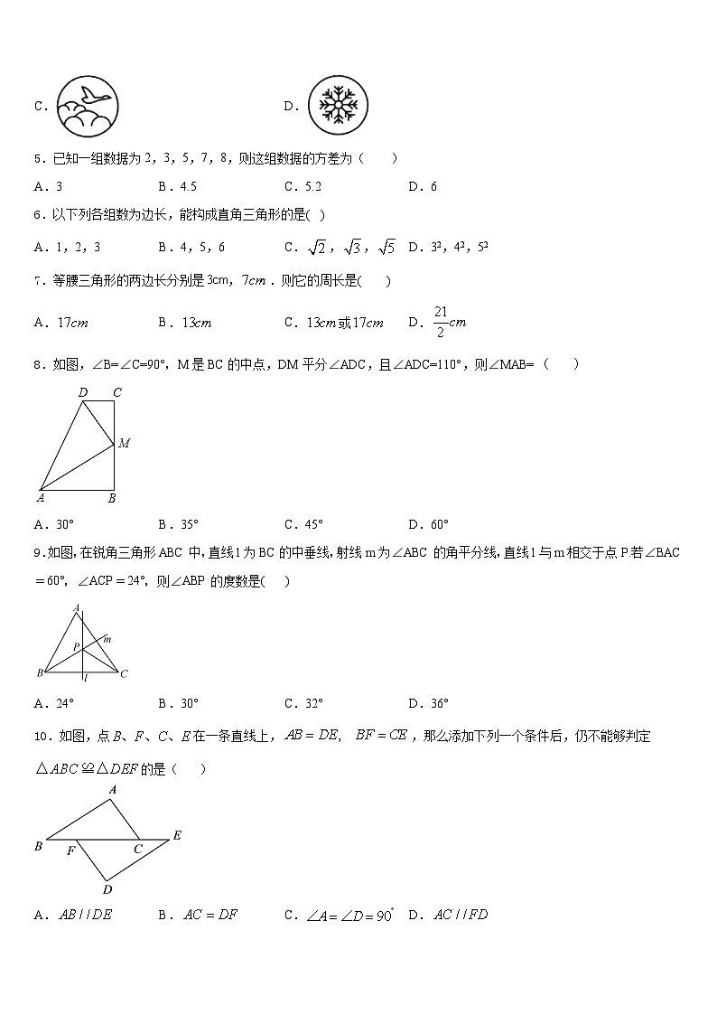 2023-2024学年广西南宁四十九中学八上数学期末质量检测试题含答案02