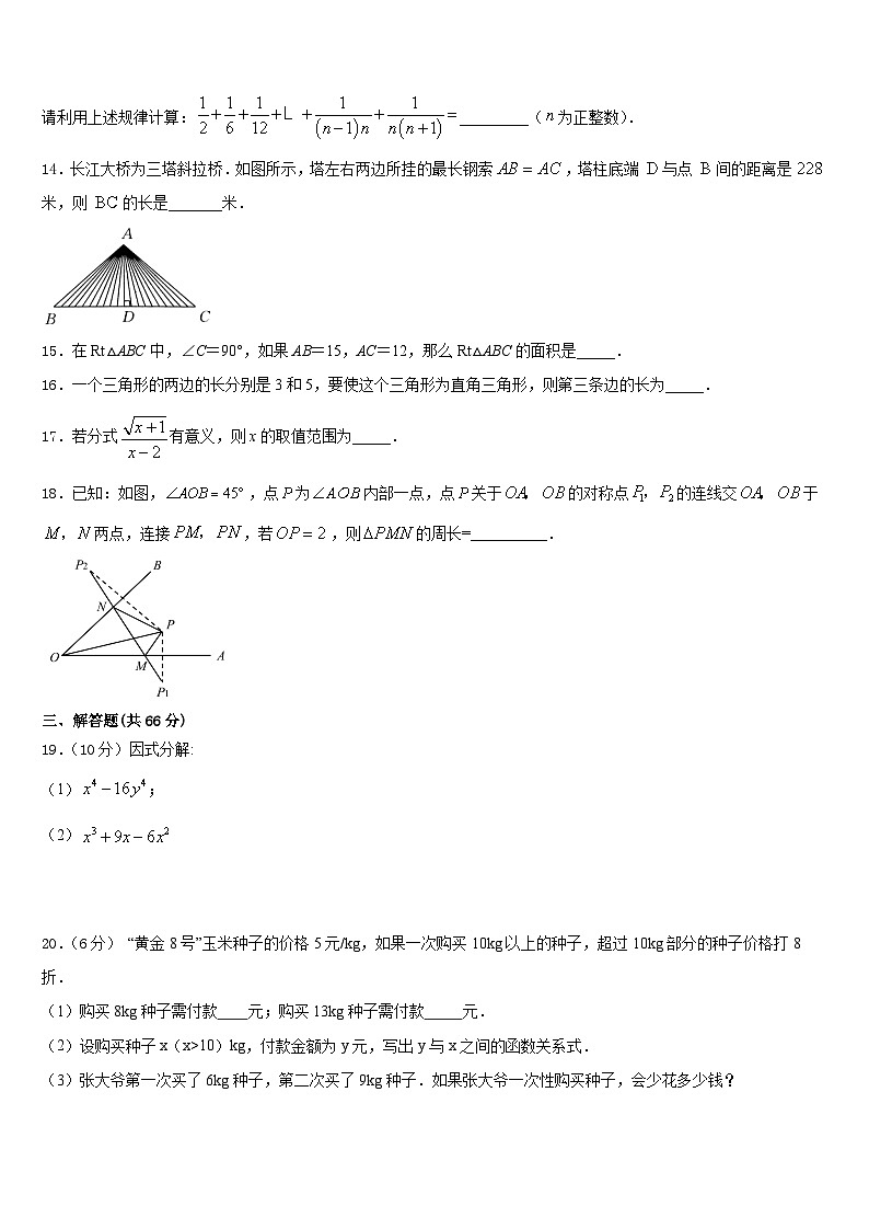 2023-2024学年江苏省南京市建邺区八上数学期末检测试题含答案第3页