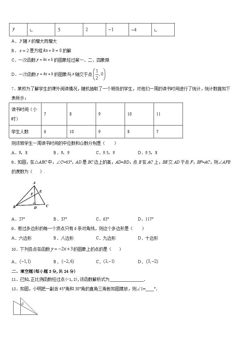 2023-2024学年江苏省南通市如皋市白蒲镇初级中学数学八年级第一学期期末监测模拟试题含答案02