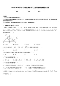 2023-2024学年江苏省张家港市八上数学期末统考模拟试题含答案