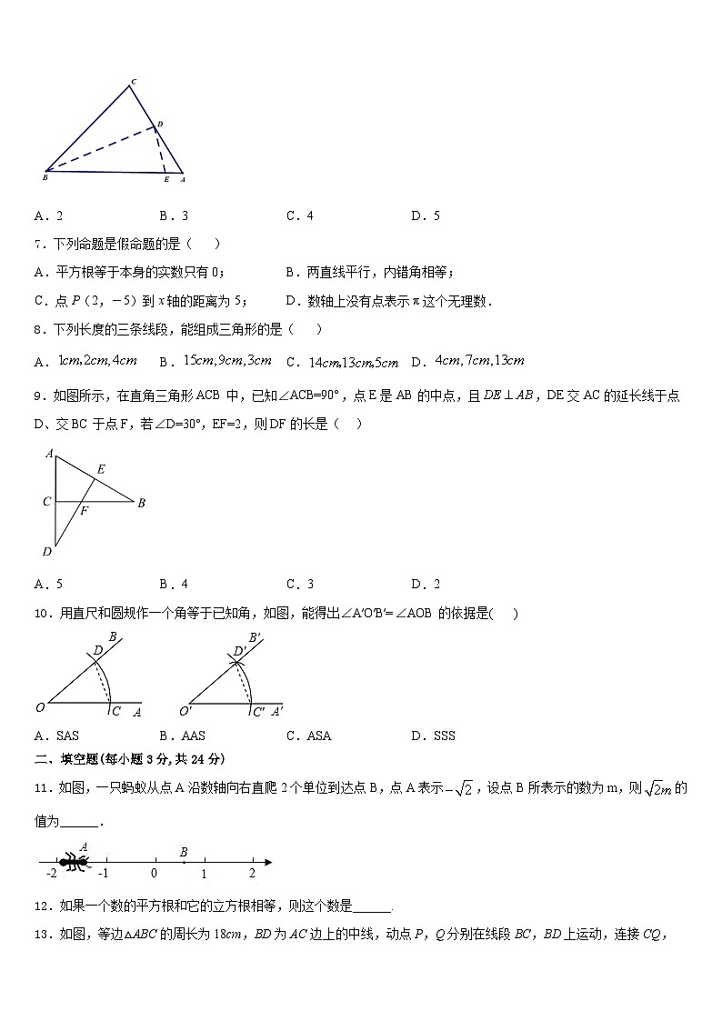 2023-2024学年江苏省滨海县八上数学期末检测试题含答案02