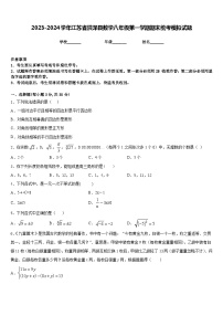 2023-2024学年江苏省洪泽县数学八年级第一学期期末统考模拟试题含答案