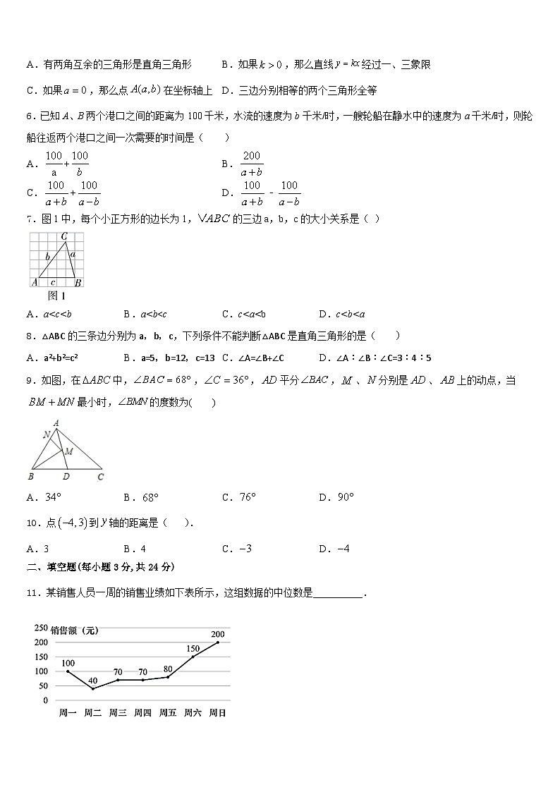 2023-2024学年江苏省金坛区八上数学期末统考试题含答案第2页