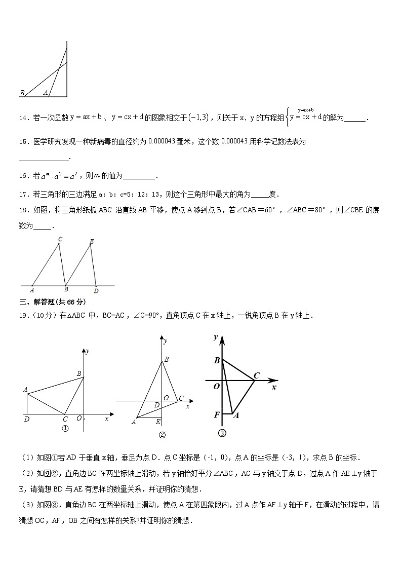 2023-2024学年河北省沧州市东光县八年级数学第一学期期末教学质量检测模拟试题含答案第3页