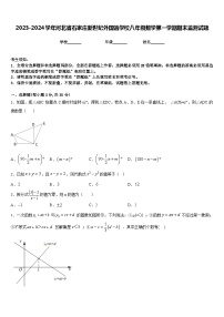 2023-2024学年河北省石家庄新世纪外国语学校八年级数学第一学期期末监测试题含答案