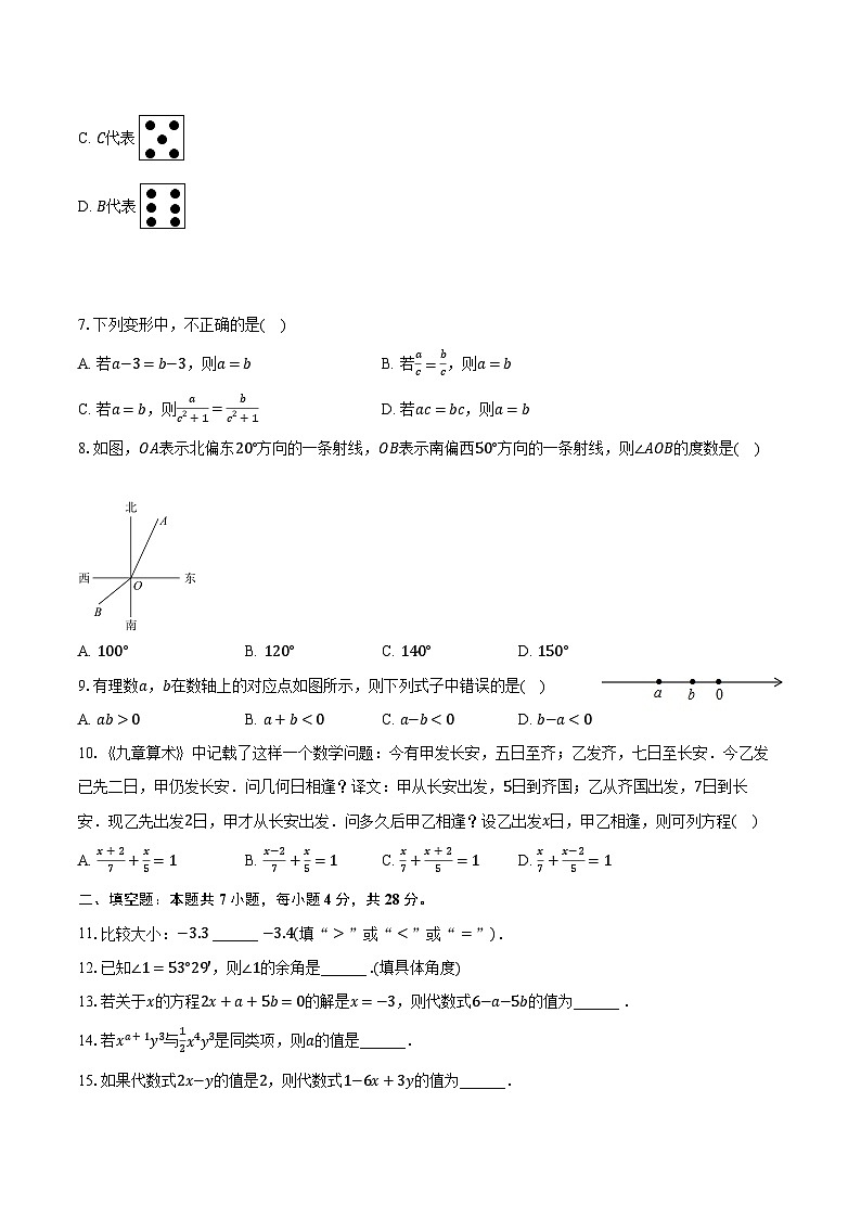 2022-2023学年广东省东莞市桥头镇七年级（上）期末数学试卷（含解析）02