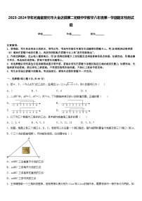 2023-2024学年河南省登封市大金店镇第二初级中学数学八年级第一学期期末检测试题含答案