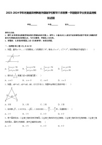 2023-2024学年河南省郑州枫杨外国语学校数学八年级第一学期期末学业质量监测模拟试题含答案