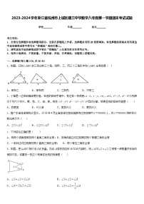 2023-2024学年浙江省杭州市上城区建兰中学数学八年级第一学期期末考试试题含答案