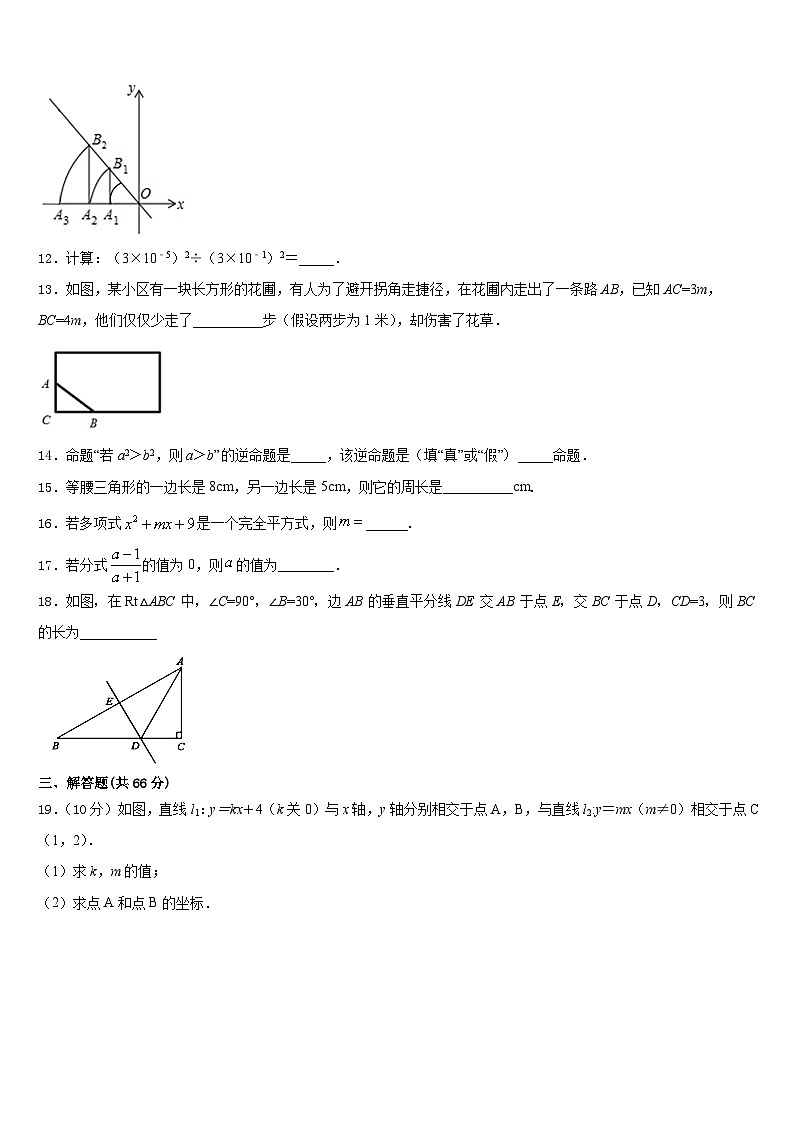 2023-2024学年浙江省温州市八中学八上数学期末质量检测试题含答案第3页